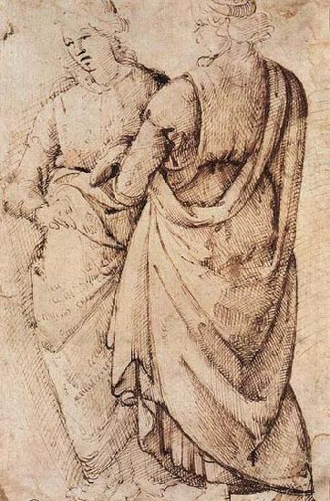 GHIRLANDAIO, Domenico Study of Two Women oil painting image